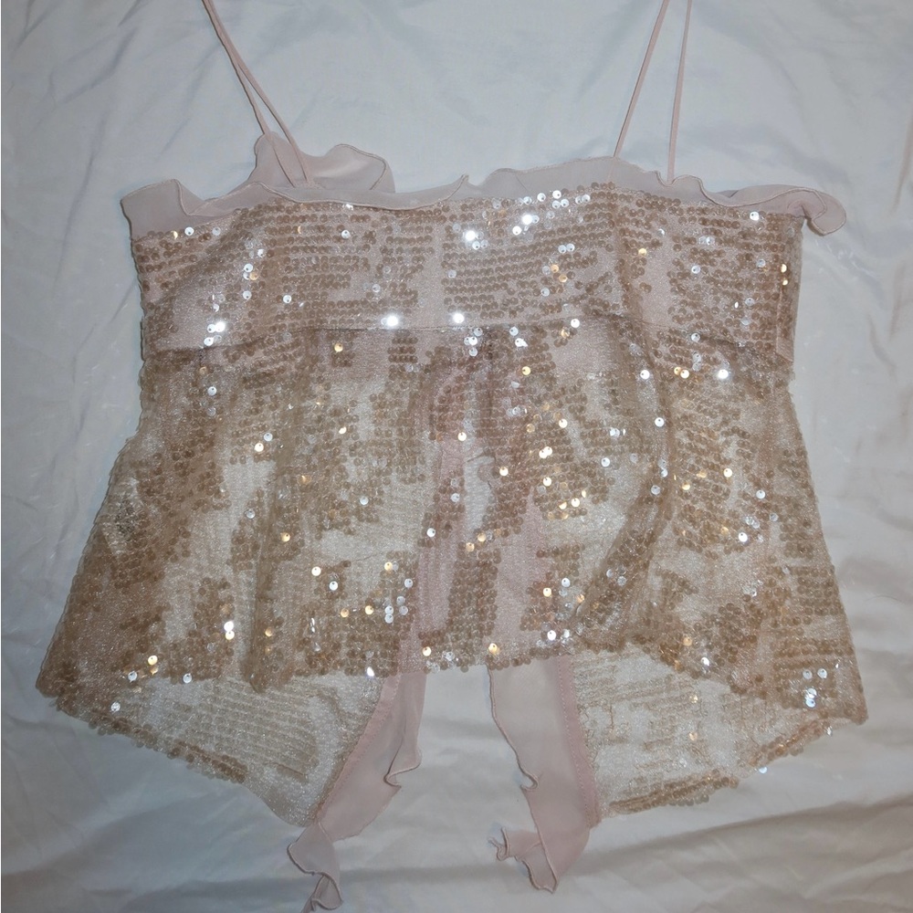 Zara Blush Pink Chiffon Blouse - Picture 3 of 3